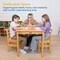 30in D Round Hardwood Table with 28in Legs and Two 16in Chairs, Kids Furniture